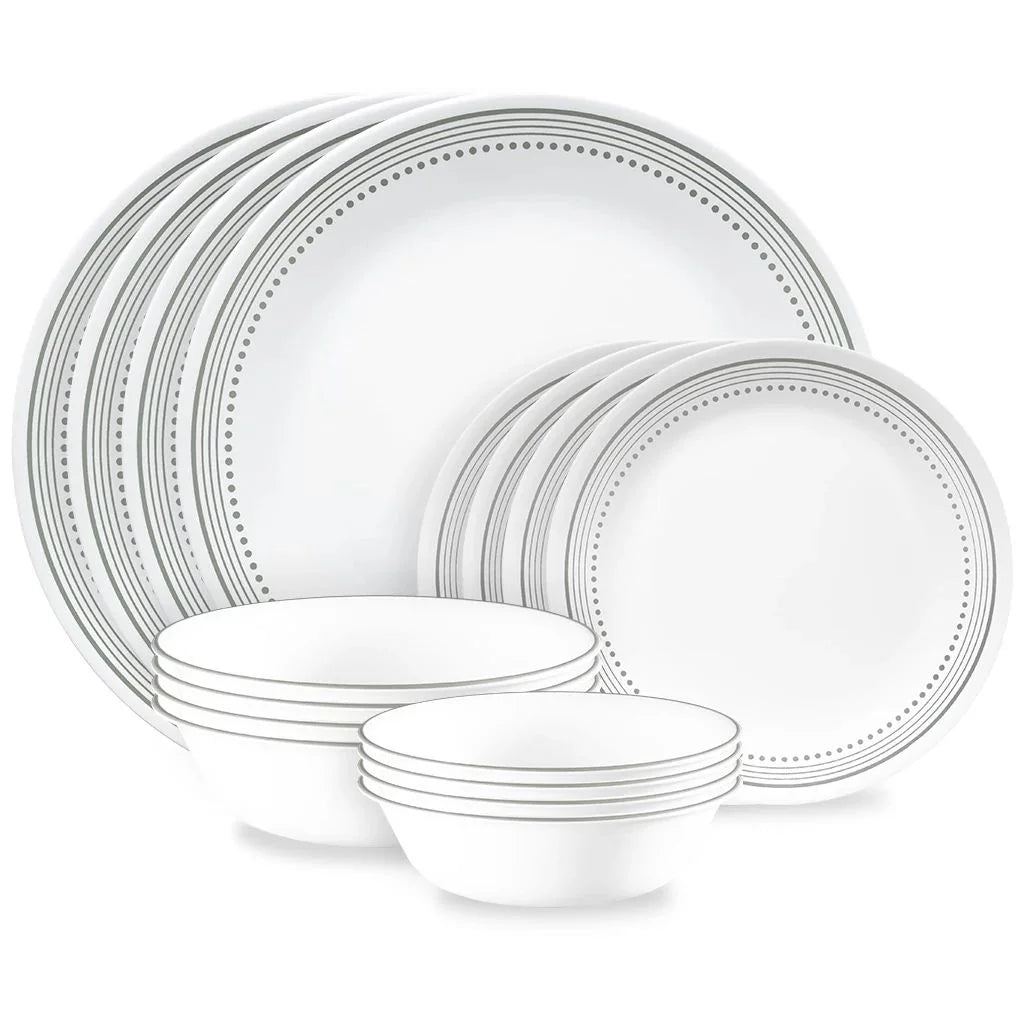 Corelle Mystic Gray 16-Piece Dinnerware Set - Elegant Dining