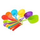 Liamobondopolis 12PCS Assorted Colored Measuring Cup and Spoon Set Stackable Different Sized Coffee & Kids Formula Measuring Spoon, Kitchen Measuring Cup Set for Baking and Cooking