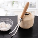 Gogusuu Clearance of Kitchen Supplies Kitchen Gadgets Kitchen Utensils Scraper Stainless Steel Meat Removal Tool Wooden Handle