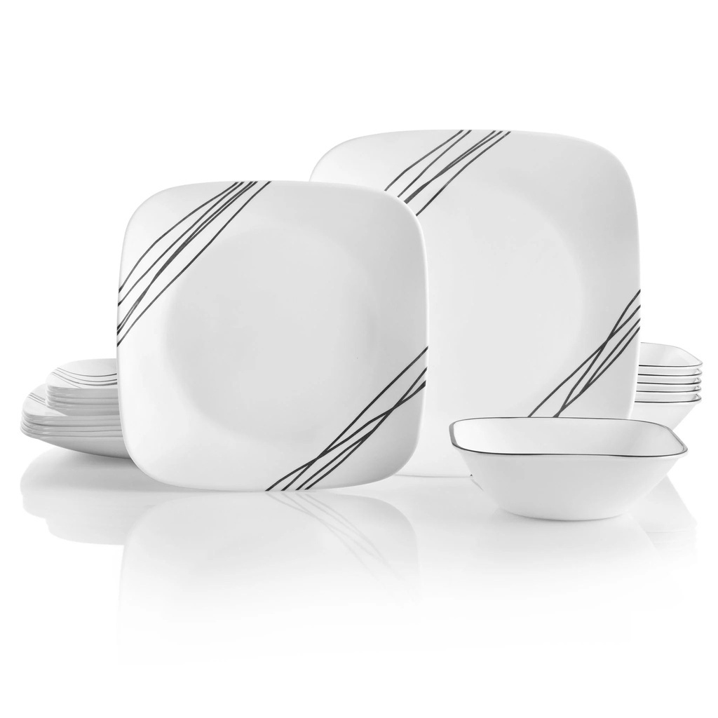 Corelle Simple Sketch 18-Piece Dinnerware Set – Service for 6