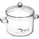 High Borosilicate Glass Soup Pot with Cover Clear Glass Pot with Double Handles Household Cooking Saucepan Pot