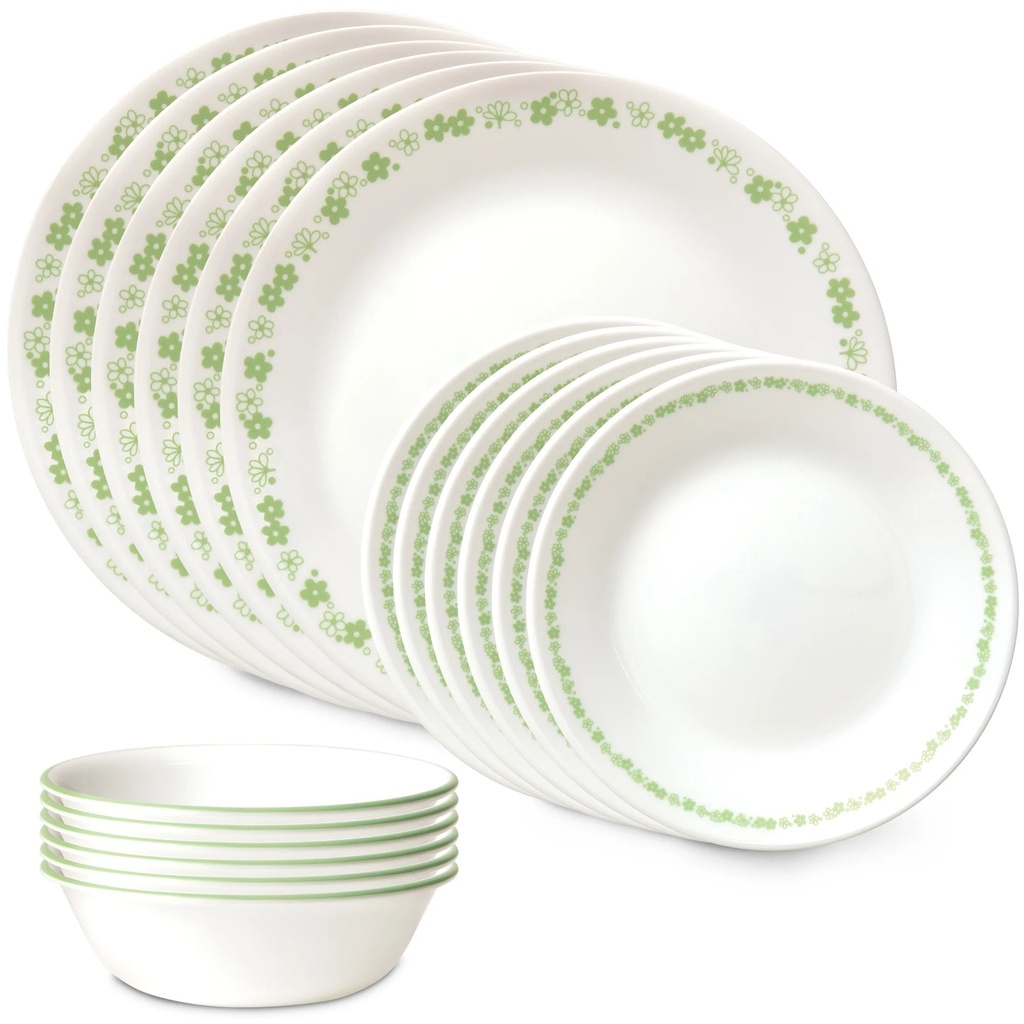 Corelle Spring Blossom 18-Piece Dinnerware Set - Service for 6