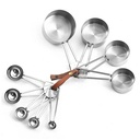 Stainless Steel Measuring Cups and Spoons Set, Measures for Liquid and Dry Ingredients, with Ring Connector