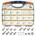 830Pcs M6 M8 M10 Flange Metric Bolt Assortment, Flanged Hex Head Metric Bolt Kit, M6X1.0 M8X1.25 M10X1.5 Bolt Kit, 304 Stainless Steel Serrated Bolt and Nut Set, Flat & Spring Washers