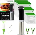 Sous Vide Cooker Immersion Circulator – Sous Vide Kit All-In-One - Sous Vide Machine - Sous Vide Starter Kit – Sous Vide Pod 1000W 120V, 15 Sous Vide Vacuum Bags, Pump, Clips, Free Cookbook
