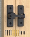 Barn Door Lock, Gate Latches Flip Latch Safety Door Bolt Latch Lock, 3.8Mm Heavy Duty Zinc Alloy Door Latch for Sliding Swing Open Door, Shed, Garage, Yard, Bathroom(Matt Black-1 Pack)