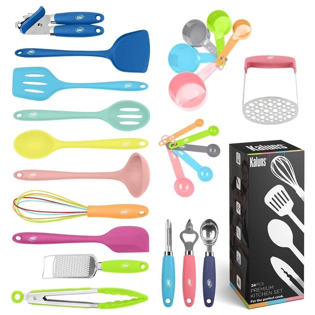 Kaluns 24-Pc Silicone Cooking Utensils Set | Kitchen Essentials