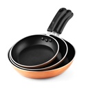 Cook N Home 02613 8, 9.5, and 12-Inch Nonstick Saute Omelet Skillet 3-Piece Fry Pan Set, Copper