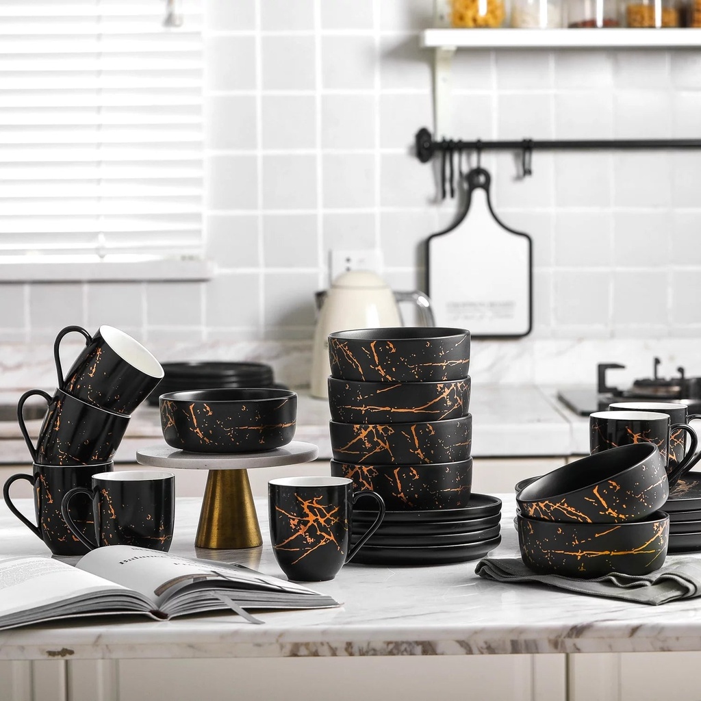 Stone Lain Modern Abstract Dinnerware Set - 16 Pieces