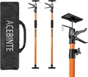2PK Support Pole, Steel Telescopic Adjustable 3Rd Hand Support System, Support Rod, Supports up to 154 Lbs Construction Rods for Cabinet Jacks Cargo Bars Drywalls Extends from 49 Inch to 114 Inch