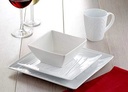 Souelle 32-Piece Fine Porcelain Dinnerware Set | Ivory Woodgrain Design – Microwave and Dishwasher Safe – Service for 8 – Includes Dinner Plates, Salad Plates, Bowls, and Cups