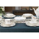 Lorren Home Trends Lace-57 57 Piece La Luna Wavy Silver Mix & Match Bone China Set, Service for 8