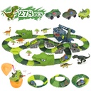 Tcovle Dinosaur Toys for Kids, 278 Pcs Race Car Track Set STEM Vehicle Playsets for Boys Girls Aged 3+ Birthdays Party Gifts