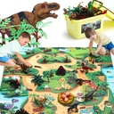 43PCS Dinosaur Toys Playset with Activity Play Mat,Realistic Dinosaur Figures,Trees,Rocks,Container,Creating a Dino World Including, Birthday Gift for Kids Boys Girls
