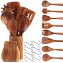 <P>Guirnd 18 Pcs Wooden Spoon for Cooking,High Temperature Non-Stick Teak Wooden Cooking Utensils Set, Smooth Comfortable & Sturdy Durable Wooden Kitchen Utensils for Everyday Baking,Cooking</P>