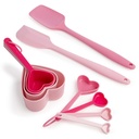Paris Hilton 10 Piece Gadget Set, Includes Measuring Cups, Measuring Spoons, and 2 Silicone Spatulas, Pink