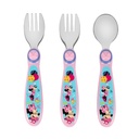 Disney Minnie Mouse Toddler Forks and Spoon Set - 3 Pieces - Dishwasher Safe Utensils