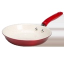 Tasty Clean Ceramic 8" Non-Stick Aluminum Fry Pan, Red