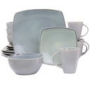 GBS 16 Pieces Stoneware Dinnerware Set in Light Grey