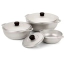 Ink Craft 3-Piece Cast Aluminum Dutch Ovens with Natural Finish