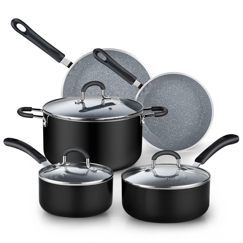 Cook N Home Non-Stick Cookware Set - 8 Piece Kitchen Pots & Pans