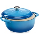 Best Choice Products 7.5 Quart Enamel Cast-Iron Dutch Oven, Heavy-Duty Cookware W/ Dual Handles, Lid - Blue