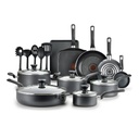 T-Fal Easy Care, 20 Piece Non-Stick Pots and Pans Cookware Set, Grey