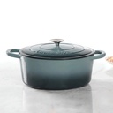 Open Box Crock-Pot 7 Quart Oval Enamel Cast Iron Dutch Oven Slow Cooker, Gray