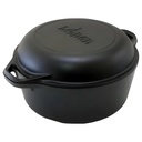 Lodge Cast Iron 5 Quart Seasoned Double Dutch Oven