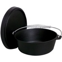 King Kooker CI20S 20-Quart Pre-Seasoned Cast Iron Dutch Oven with Lid, Black