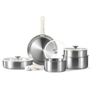 CAROTE Stainless Steel Pots and Pans Set, Cookware Set with Detachable Handle, Induction Kitchen Cookware Sets with Removable Handle, RV Cookware Set, Oven Safe, Stainless Steel