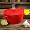The Pioneer Woman Timeless Beauty Enamel Cast Iron 5-Quart Dutch Oven, Red