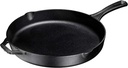 Bruntmor 12'' Black Cast Iron Frying Pan, Pre-Seasoned Skillet, Grill Pan Set