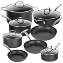 Granitestone Diamond Pro Pots and Pans Set 13 Piece Nonstick Kitchen Cookware Set Cooking Sauce Pan Frying Skillets, Gray