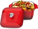 Imarku | 5-Quart Enameled Cast Iron Dutch Oven Pot with Lid Nonstick Enamel Coating Easy to Clean - Red