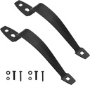 Wellmade 10" Barn Door Handles Heavy Duty,Gate Handle for Wooden Fences Shed, Rustic Metal Decorative Sliding Door Pull Handles (Black 2 Packs)