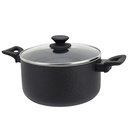 Oster Ashford 6 Quart Aluminum Dutch Oven with Lid in Black