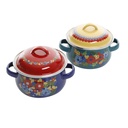 The Pioneer Woman Dazzling Dahlias 1-Quart Mini Enamel on Steel Dutch Oven, Set of 2