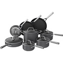 Ninja C39600 Foodi Neverstick Premium Hard-Anodized 13-Pieces Cookware Set, Slate Grey