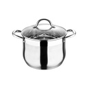 Gourmet by Bergner - 8 Qt Stainless Steel Dutch Oven with Vented Glass Lid, 8 Quarts, Polished