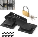 7.5" Flip Gate Latch Lock with Padlock Hole, 4Mm Heavy Duty Carbon Steel Adjustable Door Latch for Outdoor Wooden Fence, Swing Sliding Gate, Double Gate,Barn Door,Shed,Vinyl Fence(With Lock)