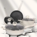 Nonstick Cookware Set - 7 PCS Granite Pots and Pans for Healthy Cooking, Easy to Clean, Scratch-Resistant Coating, Suitable for All Stoves