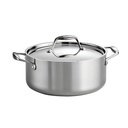 Tramontina 5 QT Covered Dutch Oven Tri-Ply Clad Stainless Steel Induction Sea - Gourmet 80116/025DS