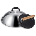 2 Set Griddle Accessories for Blackstone, 12 Inch Heavy Duty round Dome with 7" round Cast Iron Grill Burger Bacon Press