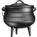 Bruntmor Pre-Seasoned Cast Iron Cauldron Potjie Pot | 12.5 Qt with Lid & 3 Legs for Even Heat Distribution | Premium Camping Cookware for Campfire, Coals, and Fireplace Cooking (Large)