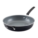 Farberware Easy Clean Pro 12.5 Inch Ceramic Nonstick Frying Pan with Helper Handle, Black