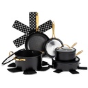 & Table Non-Stick 12 Piece Gold Pots and Pans Cookware Set
