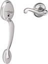 Schlage FE285 PLY 625 FLA RH Plymouth Trim Lower Half Front Entry Handleset with Flair Right Hand Lever, Bright Chrome