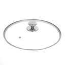 12" Tempered Glass Lid for Frying Pan Pot, Clatine Replacement Cover with Aluminium Knob Stainless Steel Rim for 12 Inch Cookware, Skillets, Cast Iron, Cast Alluminium Pans, 30CM