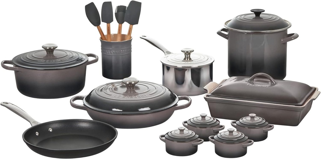 Le Creuset 20 Piece Mixed Material Cookware Set - Oyster